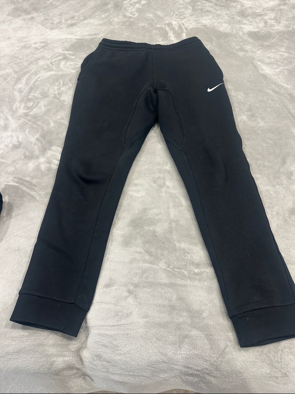 Nike Men’s small Black Jogger Pants with White Swoosh
